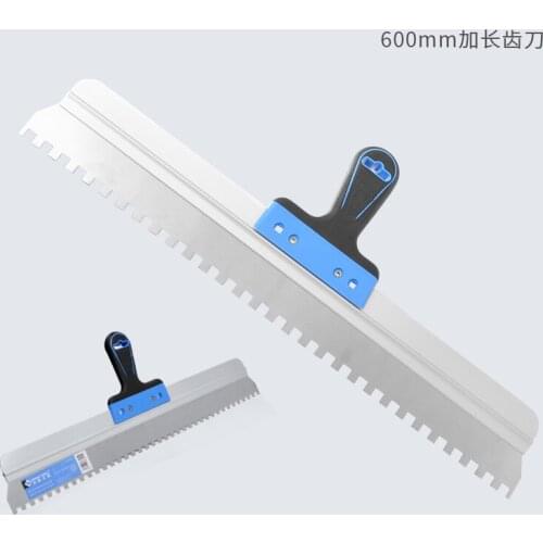Home Wall Curved Handle Multifunctional Decoration Stainless Steel 600mm Square Notched Trowel For Large Format Tiles