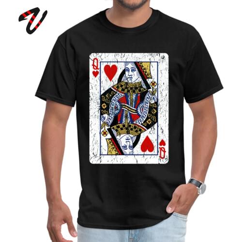 UFO Boy Manchester City Sleeve Queen of Hearts Playing Card T Shirt Geek Tops Tees 2019 Discount Camisa Round Neck Tees