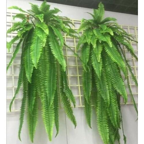100cm Simulation flower adornment grass green plant pot plants hanging Row grass fern leaf Persian arranging flowers with leaves