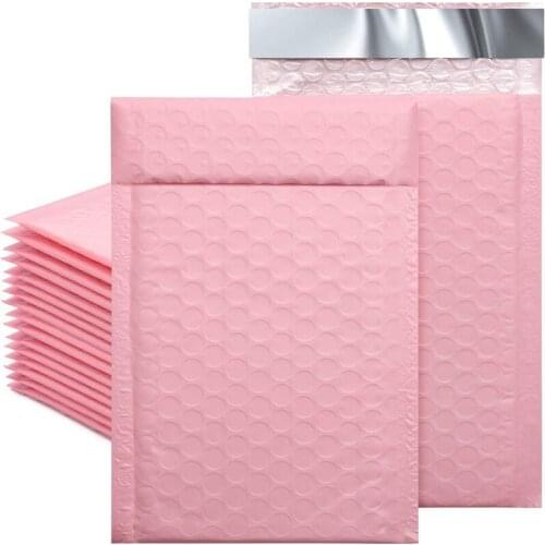50pcs/Lot Pink Foam Envelope Bags Self Seal Mailers Padded Shipping Pouch With Bubble Mailing Bag Express Gift Package Jiffy Bag