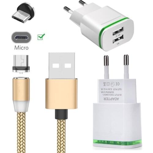 For Samsung S4 S6 S7 A6 A7 A5 J7 J4 A2 Core ZTE Blade L8 V7 A7 A3 A5 2019 Android Mobile phone charger Magnetic Micro USB Cable
