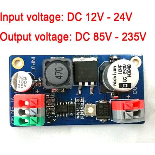 DYKB DC 12V-24V to 170V 85-235V boost High Voltage NIXIE Magic Eye Tube Power Supply Module Glow clock IN12 IN14 IN6 QS30-1