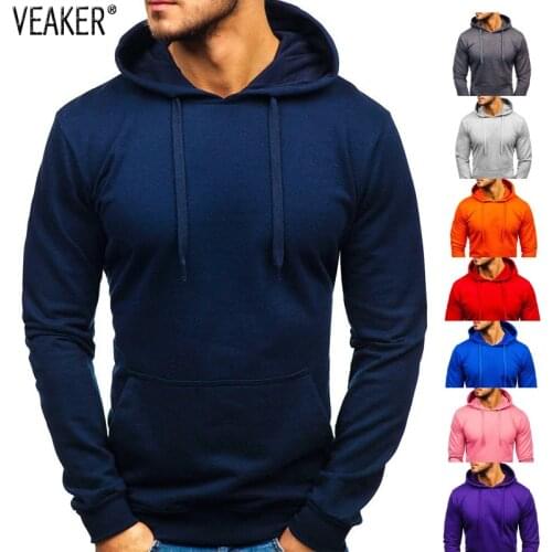 2020 New Mens Casual Hoodies Sweatshirts Male black gray Red Hooded Pullovers Solid Color Outerwear Tops 10 Colors M-3XL
