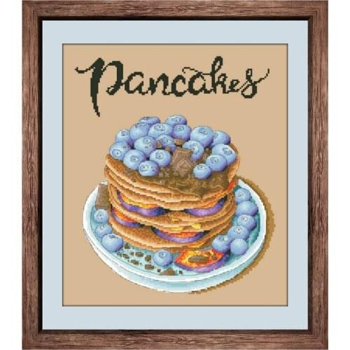 Blueberry cake 2 cross stitch kit aida 18ct 14ct 11ct count flaxen linen canvas stitches embroidery DIY handmade needlework
