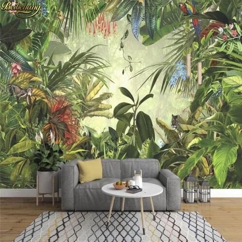 Beibehang Custom Hand-painted rainforest banana wall mural wallpaper for wall living room photo murals wall papers home decor