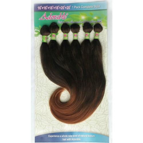 Adorable Heat Resistant Fiber Hook Body Wave Hair Weave Mixed Two Tone,Full Packet Synthetic Hair Bundles Ombre Color Vivid 6pcs