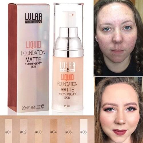 6 Colors Face Foundation Cream Base Makeup Professional Matte Finish Make Up Liquid Concealer Waterproof Brand Natural Cosmetics