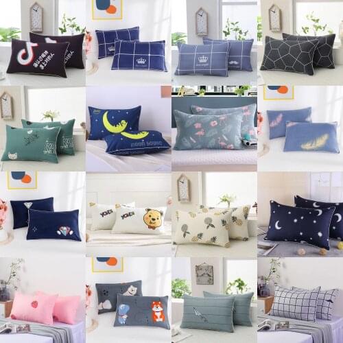 Pillow European-Style Simple Cartoon 40x60cm Plaid Student Dormitory with Zipper Removable Easy to Clean