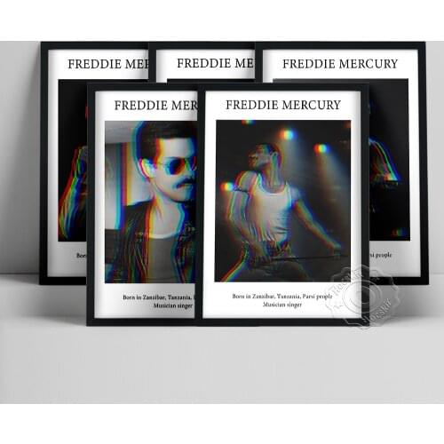 Queen Freddie Mercury Poster, British Singer Mercury Wall Painting, Black White Handsome Man Wall Stickers, Rock Band Fans Gift