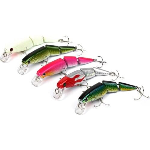 Fishing Lures Minnow Three Sections Hardbait 11cm 16g 3D Eyes Anchor Hook Laser Coating Simulation Sea Tackle YE0168
