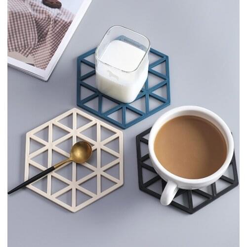 Hexagon Tableware Pad Coaster Cup Nordic Simple Anti Scalding Pad Kitchen Tool Silicone Material Decor Desktop Heat-insulated