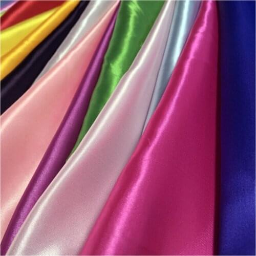 Width 59'' Solid Luster Breathable Soft Satin Fabric By The Yard For Gift Box Clothing Lining Background Cloth Material