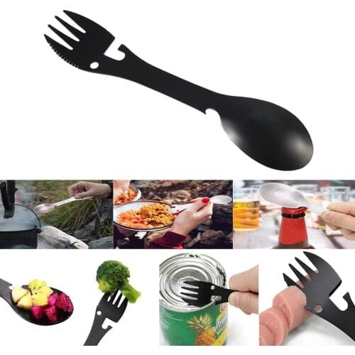 Tableware multitool bottle steel cutlery flatware utensil fork can opener Spork Picnic multi tool spoon