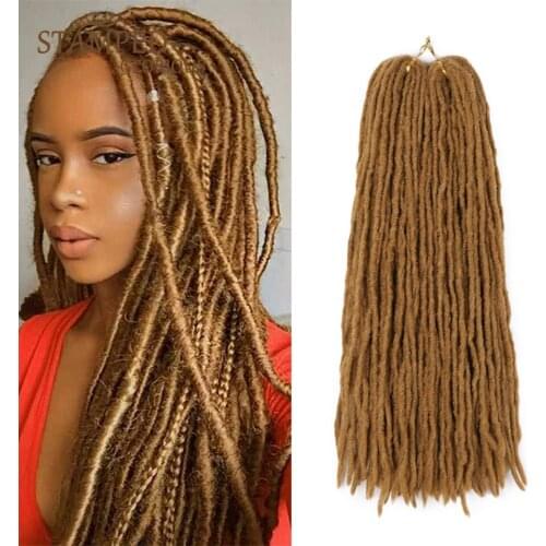 Stamped Glorious Synthetic Crochet Braids Handmade Fiber Dreadlocks Hair Extensions Black Brown Twist Braiding For Women