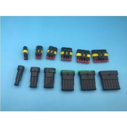 20 pcs Superseal AMP Tyco 1.5 Kit 1/2/3/4/5/6 Pin Female Male Waterproof Electrical Wire Cable Automotive Connector Car Plug