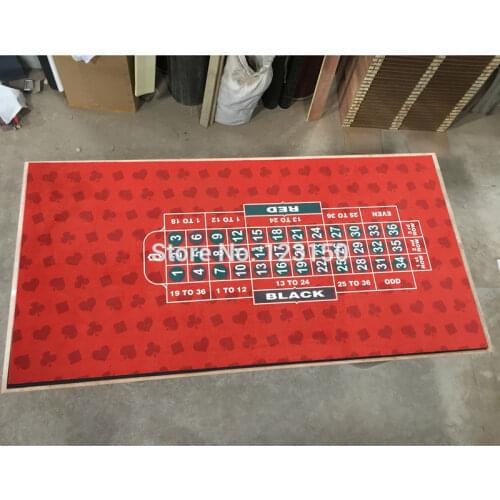 WP-106 Single Zero Roulette Game Poker Table Cloth in Red, Casino Layout Game Cloth 1PC