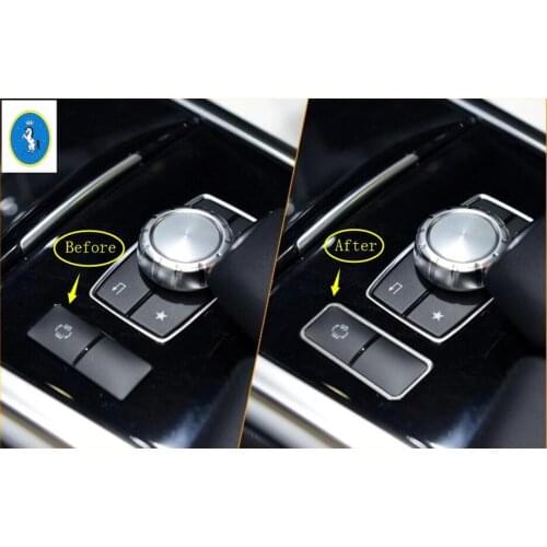 Yimaautotrims For Mercedes Benz E Class Sedan W212 2011 - 2015 Metal Accessories Central Control ES Button Frame Cover Trim