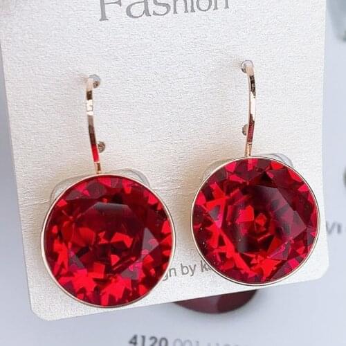 New Bella Round Piercing Stud Earings made with Austrian Crystal for Women Luxury Brand Jewlery Earrings Accessories Best Gift