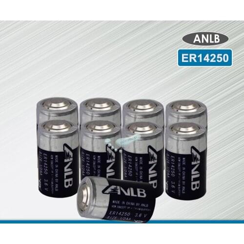 10PCS ANLB ER14250 ER 14250 CR14250SL 1/2AA 1/2 AA 3.6V 1200mAh PLC industrial lithium battery primary battery for camera
