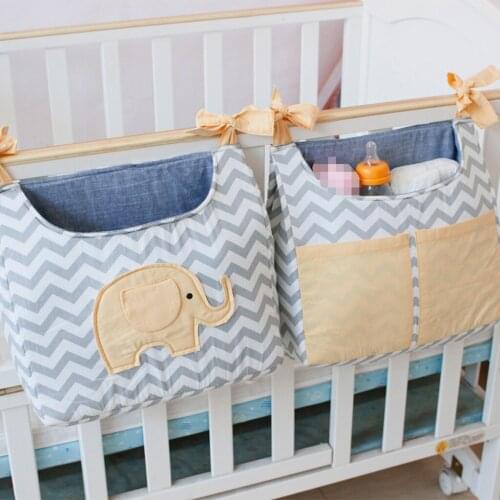 2 Pcs Baby Crib Storage Bag Lace-up Hanging Organizer Cot Care Essentials Diaper Pocket