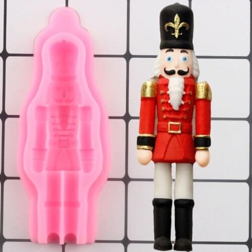 3D Soldier Cake Border Silicone Mould Cupcake Topper Fondant Mold Cookie Baking Cake Decorating Tools Candy Clay Chocolate Molds