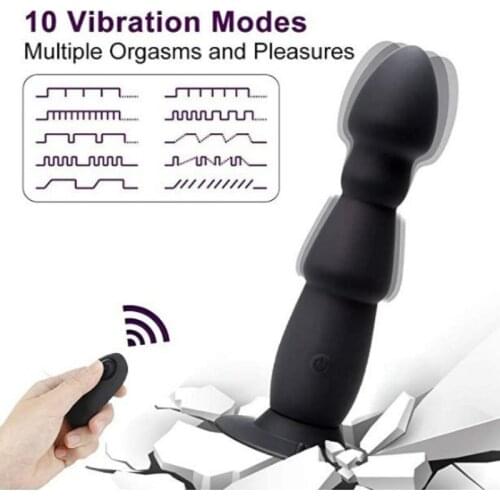 Wireless Remote Control Rechargeable Silicone Anal Plug With Suction Cup Unisex Adult G-spot Massager Vibration Sex Products