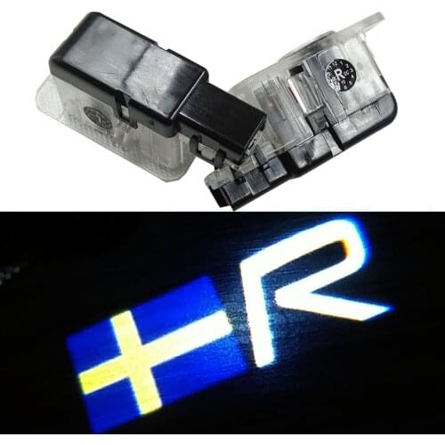 2pcs Car LED Door Welcome Light Laser Projector Logo Door Light for VOLVO R Design S80 60 S60 S80L S60L V60 V40 XC60 XC90 XC40
