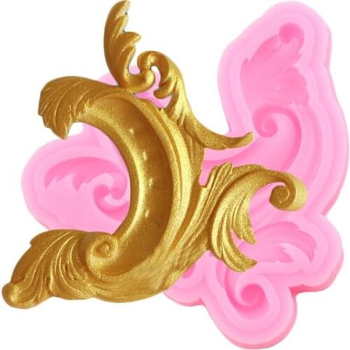 Baroque Scroll Relief Silicone Mold DIY Chocolate Fondant Molds Cupcake Topper Cake Decorating Tools Polymer Candy Resin Molds