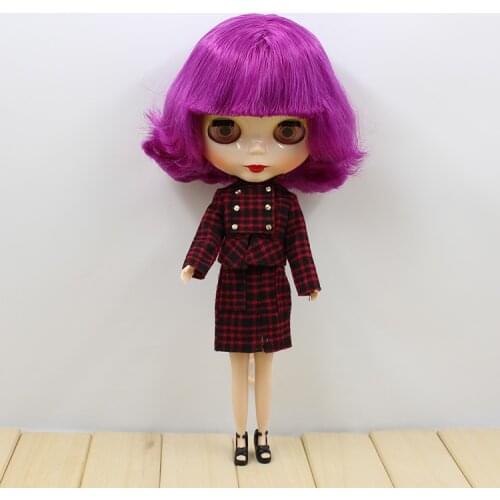 Free shipping cost Nude blyth Doll,purple hair Factory doll ,Suitable For Girls