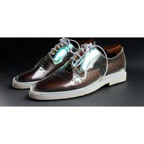 High top summer men shoes lace up classics shoes for men Transparent Shoes Dream Color fashion men sandals