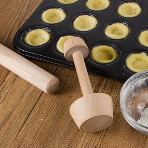 Baking Tools Egg Tart Mould DIY Baking Shaping Double Side Wooden Pastry Pusher NEW Egg Tart-Tamper Kitchen Cake Mold