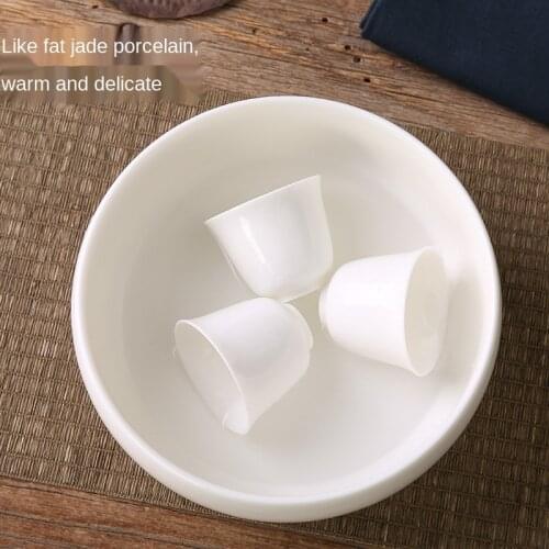 Ceramic Tea Wash Large Household White Jade Tea Set Jade Porcelain Wash Tea Ware Japanese Tea Wash Zen Wash Cup Basin