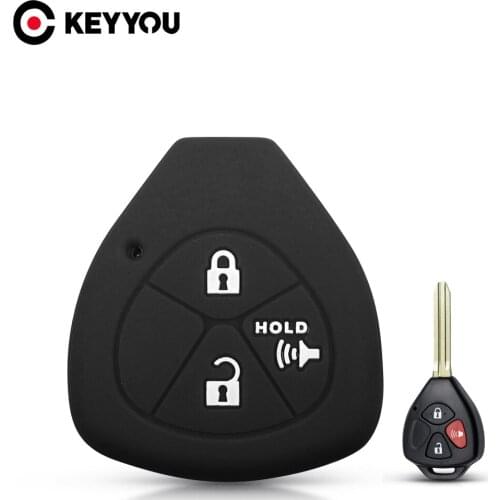 KEYYOU 10x 3 Button Silicone Car Key Case For Toyota YARIS AURIS Sienna 2005 2006 2007 2008 2009 2010 Remote Fob Cover