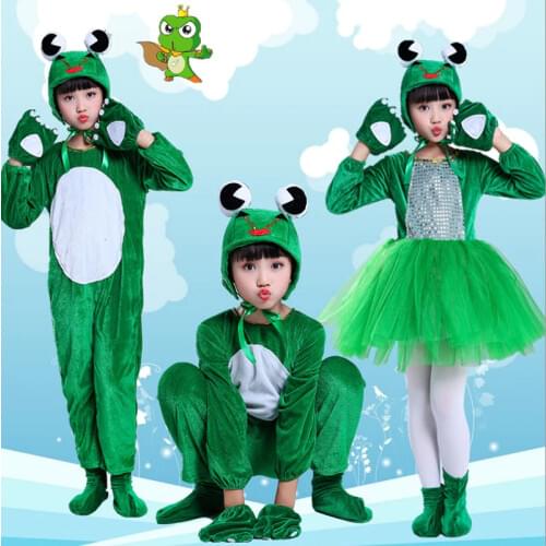 Boys girls Green Frog costume Cosplay Headband Tutu Skirt Set Kids Children Birthday Party dance Animal Costume Halloween Gift