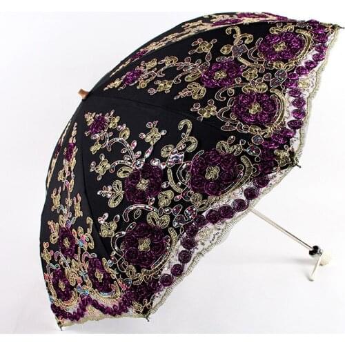 Lace Folding Women Rain Umbrella Girls Parasol Activity Wedding Waterproof Anti-UV Small Cute Ladies Umbrella Anime Regalo Uomo