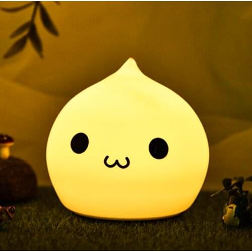 Soft Waterdrop Silicone Bedroom Lamp Colorful LED Night Light Touch to Change Color Children Baby Toy Gifts Ambient Light