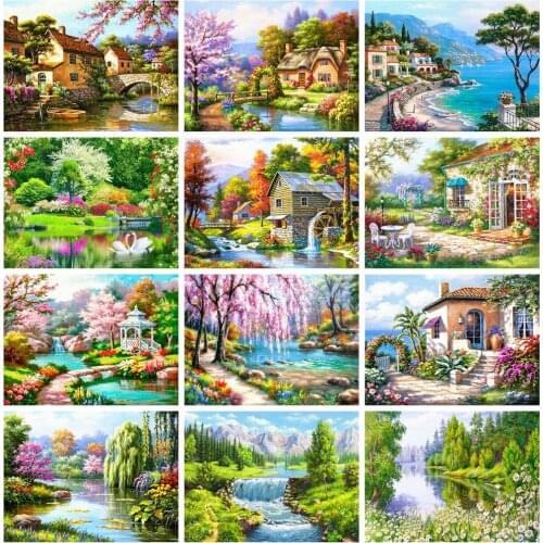 5D DIY Diamond Painting Landscape Cross Stitch Kit diamond mosaic Diamond Embroidery Full Square/Round Drill diamond paint