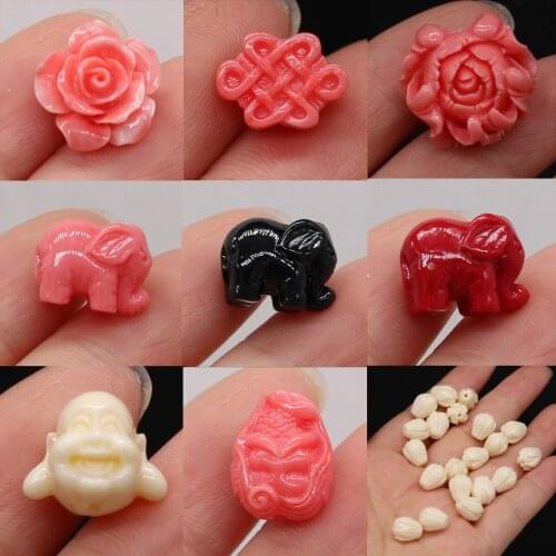 Natural Coral beads Different shape pink Through hole Loose Spacer Beads for Jewelry Making DIY Bracelet Necklace Accessories