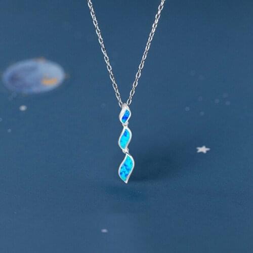New Arrival lots sale Blue Fire Opal Plant Styles Necklaces Pendants Silver Stamped Fashion jewelry OP292
