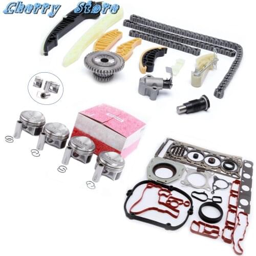 New 1.8T Engine Overhaul Reconstruction Kit 21MM Piston Timing Chain Tensioner Kit For Audi A4 A5 TT VW Passat B6 Golf MK6 Skoda