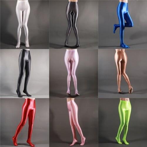 Sexy Bright Yoga Pants Pole Dance Clubwear Push Up Leggings Transparent Shiny Fitness Workout Elastic Trousers Seamless Pants