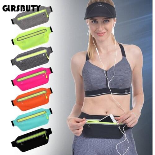 GLRSBUTY Slim Waist Bag Women Fanny Pack 2019 Men Money Belt Bum Bag Outdoor Phone Hip Bag with Earphone Hole Multifunction Gym