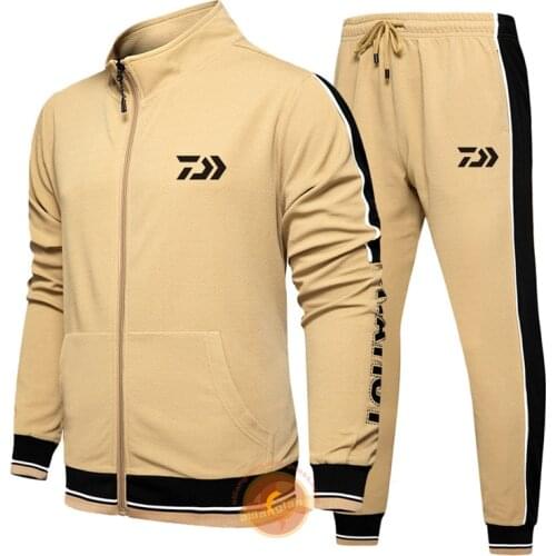 Fishing Men Outdoor Daiwa Waterproof Breathable Casual Fishing Hoodie Jackets Camping Sport Clothing Jacket and Pants Set 55