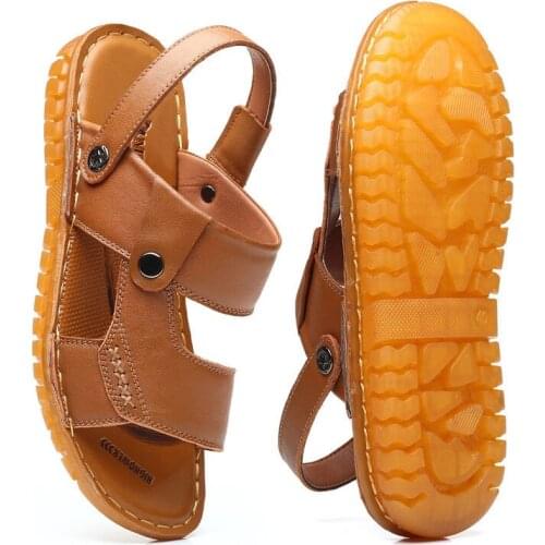 Sandals for Men 2021 Trending Summer Outdoor Leisure Non-slip Beach Luxury Sandal Two Way Wearing Soft Sole Dual-purpose Sandal