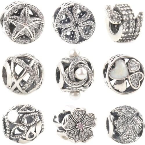 DIY Charm Bead Fit Original Silver Brand Bracelet 100% Authentic Sterling Silver 925 Women CZ Jewelry Joyeria Berloque Ornement