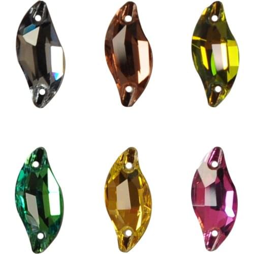 Leaf стразы Sew On Rhinestones Glass Strass Multicolor Sewing Rhinestones Sew on Rhinestone Garment Wedding Dress