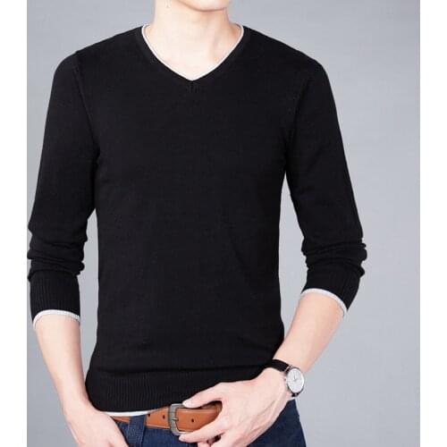 Sweater Men 2021 New Spring Pullover Mens Slim Warm Sweaters V-Neck Mens Clothing Top Sweaters Man Clothes Big Size 3XL