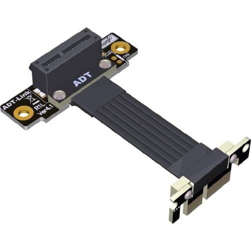 PCIE 4.0 X1 Extension Cable for Graphics Card Network Card Sound Card USB Card Right Angle Conversion Adapter Support X4 X8 X16