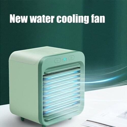Air Cooler Fan Mini Desktop Air Conditioner with Night Light Mini USB Water Cooling Fan Humidifier Purifier Multifunction Summer
