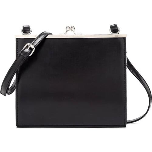 Vintage Lock Buckle Bags For Women 2019 New Square Shoulder Bag Simple Design Ladies Black Crossbody Bags